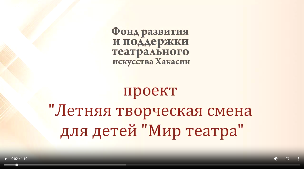 Проект «Летняя творческая смена для детей «Мир театра» 2023 год.